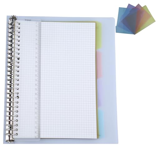 AMO HERMOSO B5 Kariert Spiralblock Notizbuch, Softcover Notizblöcke mit Register, Refillable Spiral Notebook, 80gsm, 120 Seiten, 21.5×28cm von AMO HERMOSO