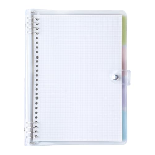 AMO HERMOSO B5 Spiralblock Kariert mit Register Trennblatt, 4 Subject Notebook, Notizbuch Notizblock Block mit Register, Transparenter Umschlag, 120 Seiten (B5) von AMO HERMOSO