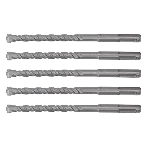 5er-Pack Rotationshammerbohrer, 2 Flöten-Hartmetallspitzen-Betonbohrer für Ziegelblöcke (10mm) von AMONIDA