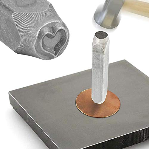 Leichter Metallstempel, Stahlstempel, starker Verschleißwiderstand Langlebige Profis Anfänger für Amateure aus Metallplastikleder nicht leicht zu brechen(Heart-shaped) von AMONIDA