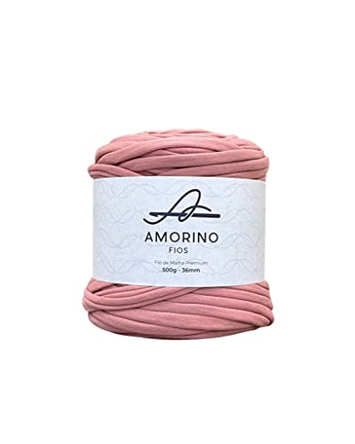 AMORINO FIOS T-Shirt-Garn Premium – Häkeln und Stricken, einfaches Häkeln für Anfänger, dick 3,6 cm, T-Shirt-Garn zum Basteln, Polyestergarn, knotenlos, Makramee-T-Shirt-Garn (Farbe: Flamingo). von AMORINO FIOS