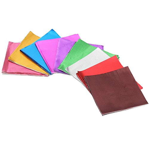 AMOYER 100pcs Aluminiumfolie Süßigkeit Einwickelpapier Schokolade Einwickelpapier Geburtstag Hochzeit Süßigkeiten Verpackung Mix Farbe von AMOYER