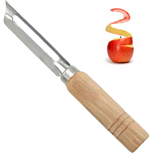 AMOYER 1PC Edelstahl-Messer, Gemüse, Obst Apfelschneider mit Holzgriff Kartoffelschäler Parer Werkzeug von AMOYER