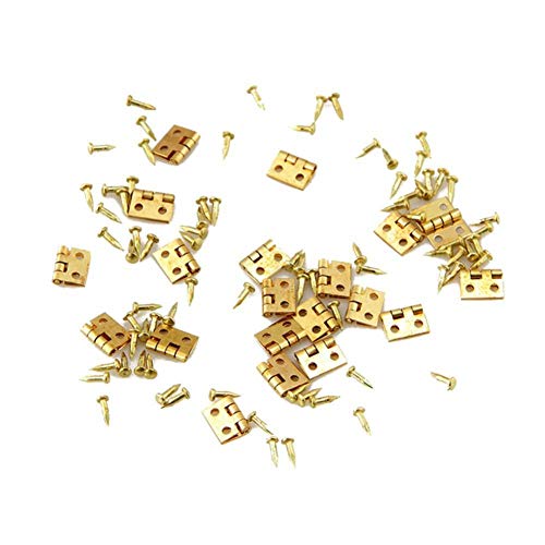 AMOYER 20PCS Mini Metallscharnier Goldene für 1/12 Haus Miniatur-Kabinett-Möbel Messing Scharnier Puppenstuben Miniatur-Schrank Schrank von AMOYER