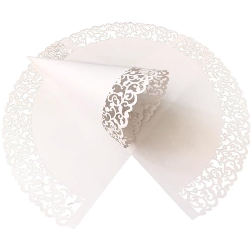 AMOYER 50 Stück Spitzen-konfetti-Kegel Für Hochzeiten, Papierkegel, Süßigkeitenhalter, Party-Hochzeit, Dekoratives Zubehör Für Party-hochzeitsbevorzugung von AMOYER