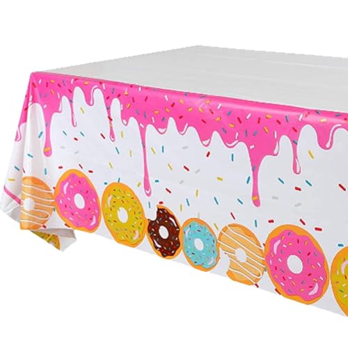 AMOYER Donut-tischdecke, Donut-Motto-Party, Rechteckig, Wiederverwendbar, Picknick-tischdecke, Tischdecke Für Esszimmer, Küche, Dekoration von AMOYER