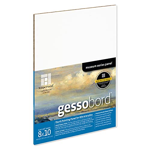 Ampersand Art Supply GBS08 Gesso Holzmalerei-Panel: Museum-Serie Gessobord, Holz, Acryl, 0,3 cm (1/8 Zoll) flaches Profil, 8" x 10" von AMPERSAND ART SUPPLY