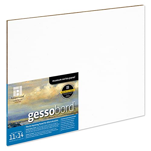 Ampersand Art Supply GBS11 Gesso Holzmalerei-Panel: Museum-Serie Gessobord, Holz, Acryl, 0,3 cm (1/8 Zoll) flaches Profil, 11" x 14" von AMPERSAND ART SUPPLY