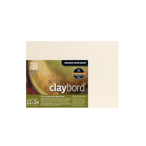 Ampersand Art Supply Holzmalerei-Panel: Museum Series Claybord, Kaolin Ton, Hartfaserplatte, 0,3 cm (1/8 Zoll) flaches Profil, 11" x 14" von AMPERSAND ART SUPPLY