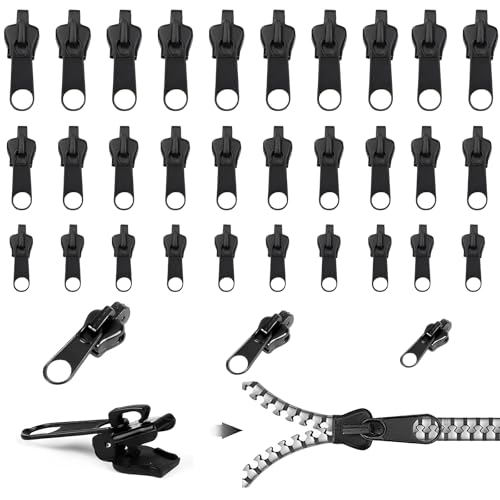 30 Stück Reißverschluss Reparatur Set, Reißverschluss Zipper Ersatz In Drei Größen, Reisverschluss-Zipper Ersatz, Reisverschluss-Reparaturset, Zipper Für Reißverschluss, Für Rucksäcke, Koffer, Jacken von AMSNINK