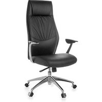 AMSTYLE XXL Chefsessel, SPM1.141 Leder schwarz, Gestell silber von AMSTYLE