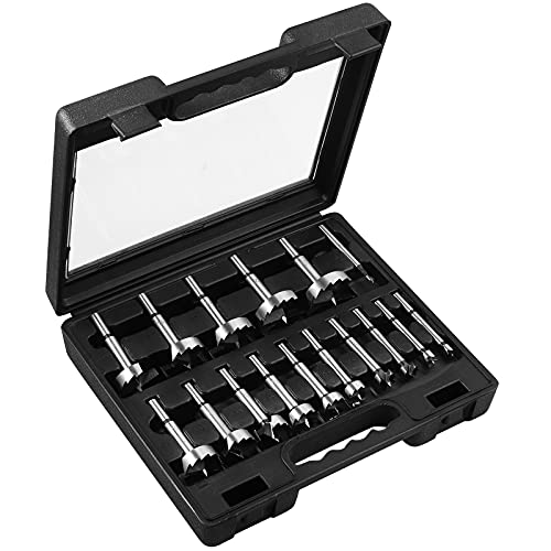 Forstnerbohrer Set, AMTOVL 16 teiliges Holzbohrer Forstner-Bit 6,35-53,98 mm Hartstahl Bohrer Set mit Aufbewahrungskoffer für schnelles Schneiden von Holzbearbeitung Möbel Türbohren von AMTOVL