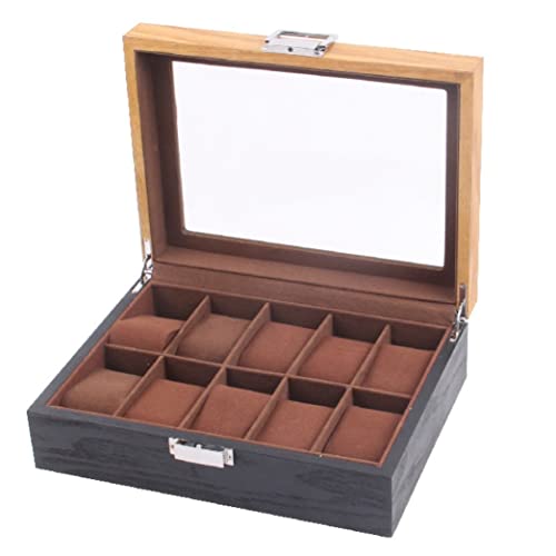 Uhrenkoffer Uhrenrolle Uhrenbox Uhrenschatulle Uhrenbox Slots Retro Holz Uhren Display Box Organizer Uhr Holzkiste Schmuckschatulle Uhren Aufbewahrungsbox Uhrenetui Uhren Aufbewahrungsbox ( Color : 10 von AMYSTY