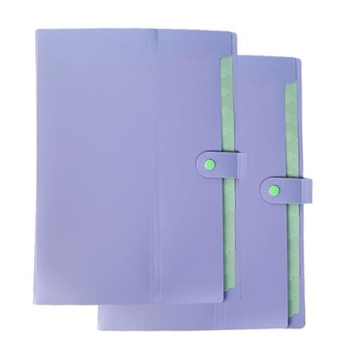 Akkordeon-Organisationsmappe, erweiterbar 2-teiliger Dokumenten-Organizer, Akkordeon-Dokumentenordner, erweiterbarer A4-Ordner mit 12 Fächern/Blau(Purple) von AMZBNEIDI