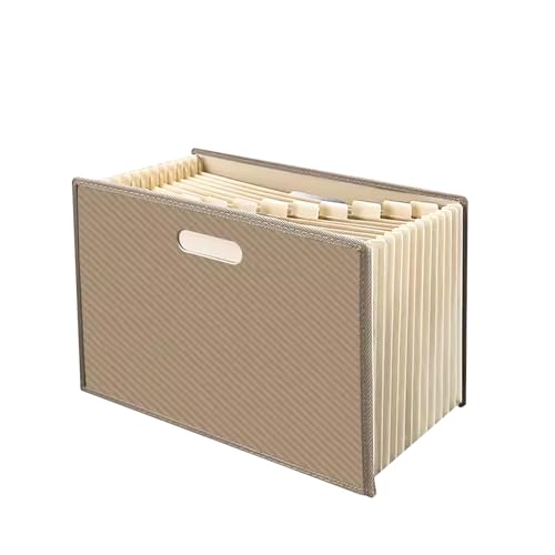 Akkordeon-Organisationsmappe, erweiterbar A4 13 Taschen, Datei-Organizer, Akkordeon-Ordner for Büro, Zuhause, Schule/Blau(Brown) von AMZBNEIDI