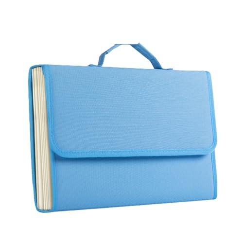 Akkordeon-Organisationsmappe, erweiterbar A4-Datei-Organizer, Ordner mit Griff, tragbare Datei-Wallet-Aufbewahrung for Home School Office/Blau(Blue) von AMZBNEIDI