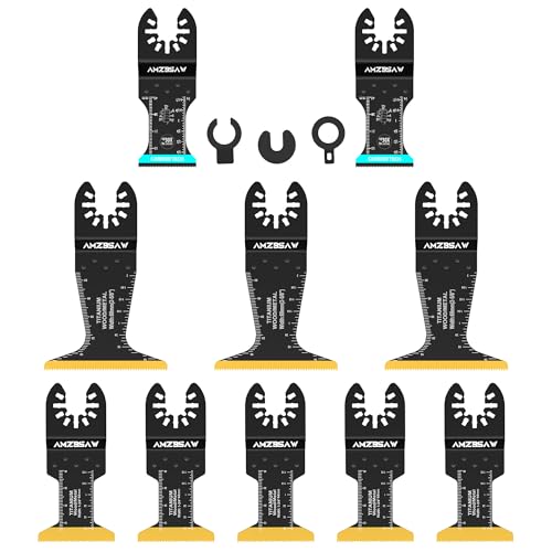 AMZBSAW Oszillierende Multitool-Klingen aus Titan und Hartmetall, professionelle Sägeblätter für Schrauben, Metallnägel, hartes Material, Multi-Tool-Klingen, passend für Dewalt, Bosch, Milwaukee, von AMZBSAW