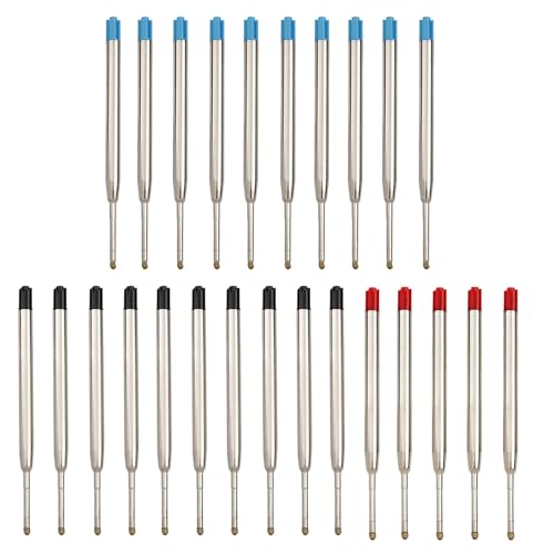 AMZFUK Kugelschreiberminen Großraumminen Metall Kugelschreiber Ersatzminen Für Das G2-Format,25 X Kompatible Set Minen, Kompatible Parker Kugelschreiber,Schreibfarbe (Blau Schwarz Rot) von AMZFUK