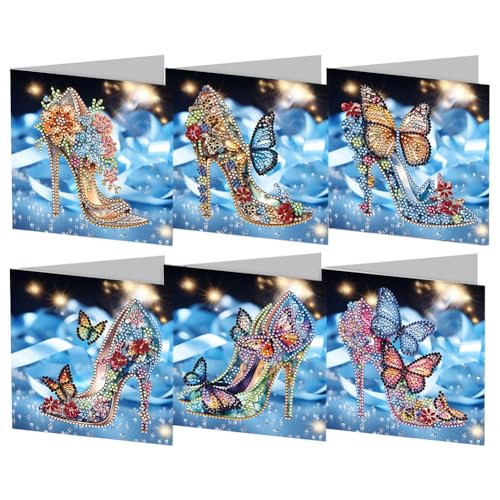 AMZLORD 5D DIY Diamond Painting Grußkarten Diamant Painting Weihnachten Karten Weihnachtskarten Set mit Umschlag Strass Handwerk Grußkarte für Geburtstag, Christmas von AMZLORD