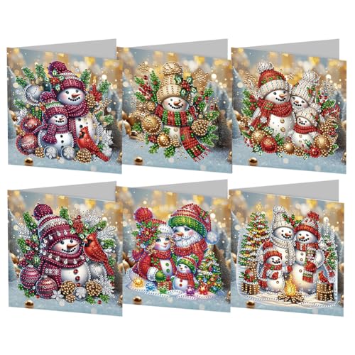 AMZLORD 5D DIY Diamond Painting Grußkarten Diamant Painting Weihnachten Karten Weihnachtskarten Set mit Umschlag Strass Handwerk Grußkarte für Geburtstag, Christmas von AMZLORD