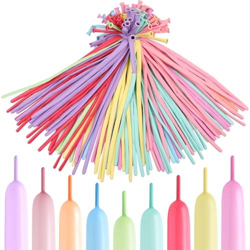 AMZSKU 100 Stück Magic Modellierballons Luftballons, Modellierung Ballons Kit,Tierballons Mehrfarbenballons,Luftballon Bunt Deko für Hochzeit Geburtstage Partys von AMZSKU