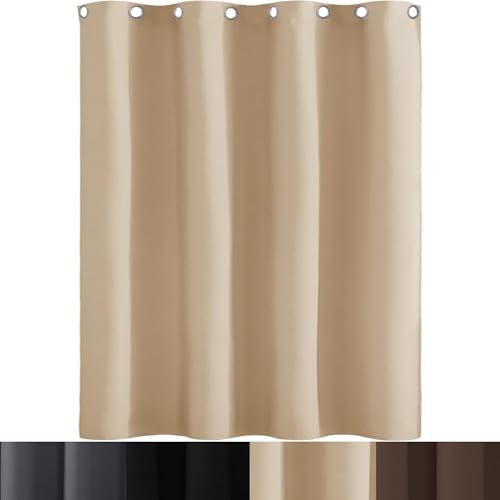 AMZYU Ösenvorhang Lärmschutzvorhang 1Er Pack, 175 x 160 cm Modern Und Langlebig, Lärmschutz Verdunkelung Schlafzimmer Curtains, Raumteiler Waschbar, in Vielen Farben Und Größen, Creme Farben von AMZYU