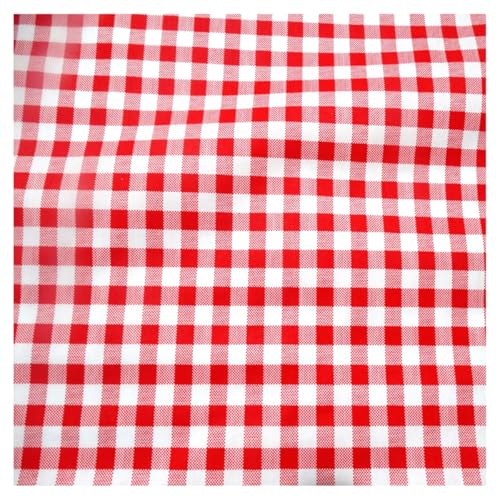 AMateschitz 1.6M Breit Karierter Baumwollstoff Karo Baumwolltuch Rein Baumwolle Stoffe Stoffpakete Patchwork Meterware für Nähe Quilten Basteln Tischtuch Bettwäsche Kleidung Zubehör Rot 1000x160cm von AMateschitz