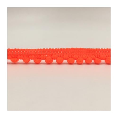 AMateschitz Mini Pomponborte Bommelborte Dekoband Pompoms Bänder zum Nähen Pom Poms Bälle Fransenbesatz Bommelband Pomponband Spitzenband für DIY Basteln Kleidung Zuhause Vorhang Orange#2 20 Yard von AMateschitz