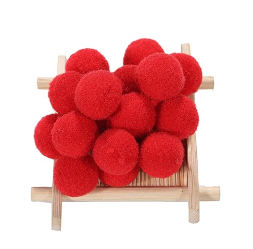 AMateschitz Pompons Rot 3cm,Pom Poms Rote,Plüschbälle,50 Stück von AMateschitz