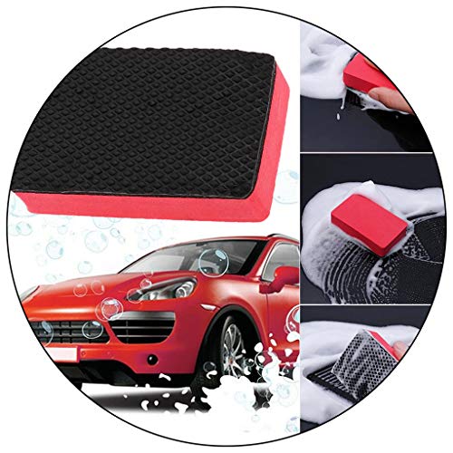 AMhomely®2019 Auto Waschen Magic Clay Mitt Autopflege Reinigungstuch Mikrofaser Schwamm Pad Magic Clay Schwamm Bar Auto Pad Block Reinigung Radiergummi Wachs Polnischen Pad Werkzeug Rot (4PC) von AMhomely