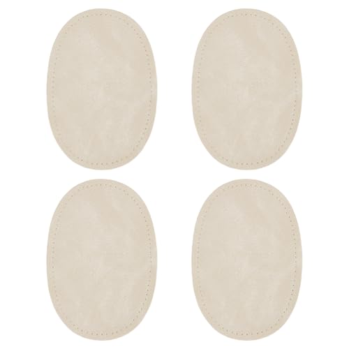 ANATTASOUL 2 Stück Ellenbogen Knie Aufbügeln Stoff Patches Reparatur Flicken Oval Reparatur Patch Selbstklebend Beige für Kleidung Reparatur Handwerk Reparaturset Rucksack Schuhe Dekoration Ellenbogen von ANATTASOUL