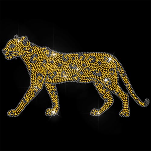 ANATTASOUL Leopard Strass zum Aufbügeln, Hotfix, Tiermuster, Wärmeübertragungsaufkleber, Glitzer-Strass-Aufkleber, Wärmeübertragung, Patch, Kleidung, Reparaturapplikation für T-Shirt DIY von ANATTASOUL