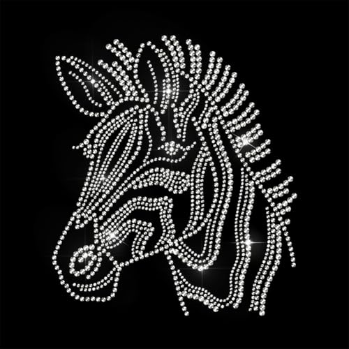 ANATTASOUL Zebra Strass Bügelbilder Applikation Aufkleber Tier Bling Klar Strass Vorlage für Kleidung Taschen Hosen DIY Transfer Bügelbilder für T-Shirts Hoodie von ANATTASOUL