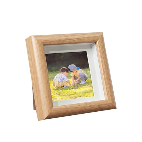 ANAZOZ din 15x15 cm Bilderrahmen Holz, Bilderrahmen Familie Bilder Aufstellen, Hochformat oder Querformat Fotorahmen Schlicht Modern 1 Stück von ANAZOZ