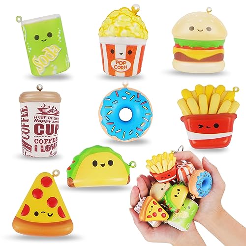 Anboor 8 Stück Mini-Squishies-Food-Spielzeuge, süße duftende weiche Simulation-Food-Squishies, Mini-Fidget-Spielzeuge als Partygeschenke, Mitgebsel für Jungen und Mädchen von ANBOOR