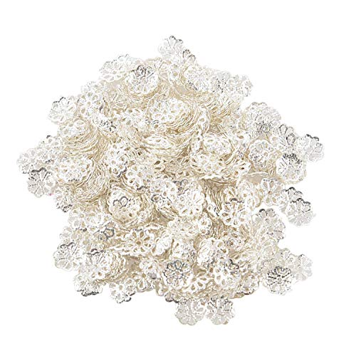 ANBP Schöne Perle 6Mm Silberton Blumen Perlen Kappen Für Schmuck Machen (Über 500 Stück) von ANBP