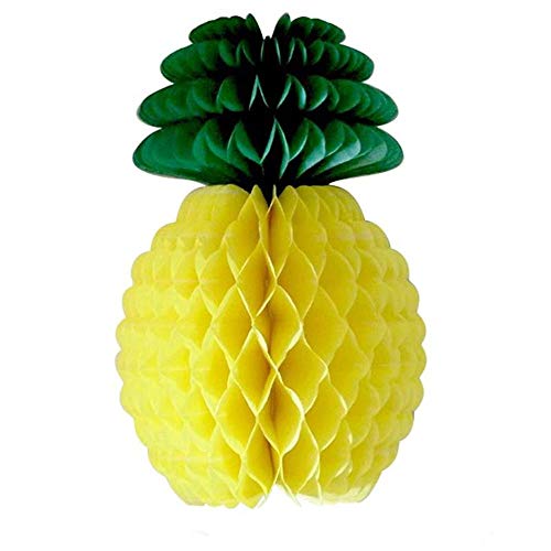 ANCLLO 5 Stück Ananas-Papier-Wabenkugeln, Obstdekoration, Papierkugeln, tropische Sommerparty, Tischdekoration, Tischdekoration, Dekoration von ANCLLO