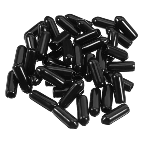 ANDRESLAD 100 Stück Pvc Schraubenabdeckungen Schwarze Gummi Endkappen Flexible Schraubengewindeschützer Elektrische Kabelkappen Rohrstangen Bolzenspitzen Schwarz 45 Mm von ANDRESLAD