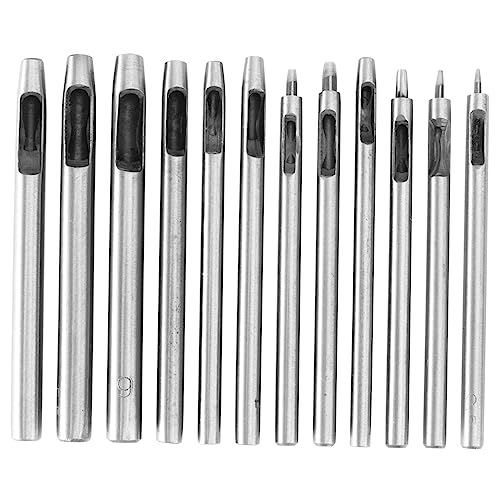 ANDRESLAD 12 Teiliges Lochstanzer Set Für Lochschneider Und Ösenausrüstung Rundes Locheisen Für Gürtel Und Lederhandwerk Inklusive Praktischem Tacker Entferner Ideal Für von ANDRESLAD