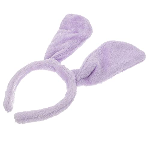 ANDRESLAD 1stk Stirnband Mit Tierohren Netz Cosplay-stirnband Stirnbänder Für Hundeohren Make-up-haarband Hasen Ohren Haarschmuck Für Damen Kostüm Welpe Tierkopf Bopper Lavender Plüschstoff von ANDRESLAD