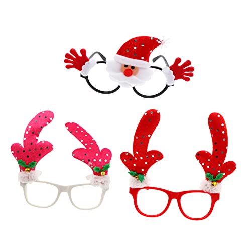 ANDRESLAD 3st Weihnachtsbrille Cartoon Brillengestell Weihnachts-sonnenbrille Silvester-party-brille Kinder Dekor Requisite Für Weihnachtsfeiern Rote Sonnenbrille Kunststoffe Und Vliesstoffe von ANDRESLAD