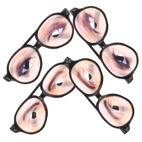 ANDRESLAD 4 Stück Augenbrille Lustige Brillen Geburtstagsparty-brille Foto-prop-brille Brille Mit Augen Geburtstagsfeier Brille Kostüm Brille Neuheit Farbtöne Karnevalsparty Brille Plastik von ANDRESLAD