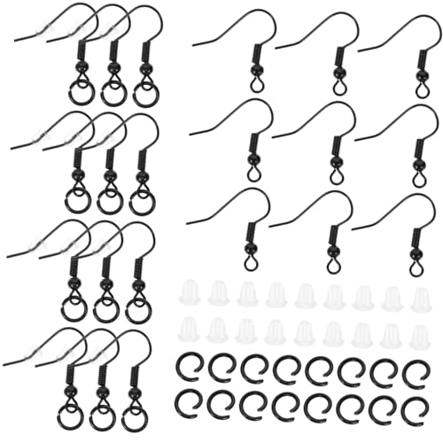 ANDRESLAD 600PCS Schwarze Ohrhaken Sicherheits Ohrstecker DIY Ohrringe Zubehör Für Schmuckherstellung Earring Backs Und Hooks Für Kreative DIY Projekte von ANDRESLAD