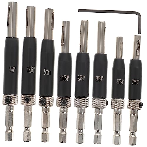 ANDRESLAD 8 Teiliges Selbstzentrierendes Bohrer Set Für Türschaniere Hinge Bohrer Mit Durchmessern 5/64'' 7/64'' 9/64'' 11/64'' 13/64'' 1/4'' Präzisionsbohrer Für von ANDRESLAD