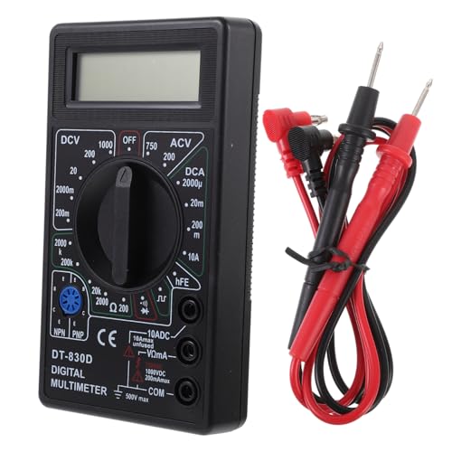 ANDRESLAD 830D Digitalmultimeter Mit Summer Prüfspitzen Für Gleichstrom Und Wechselstrom Spannung Ampere Und Ohm Messen LCD Display Überlastschutz Schwarz von ANDRESLAD