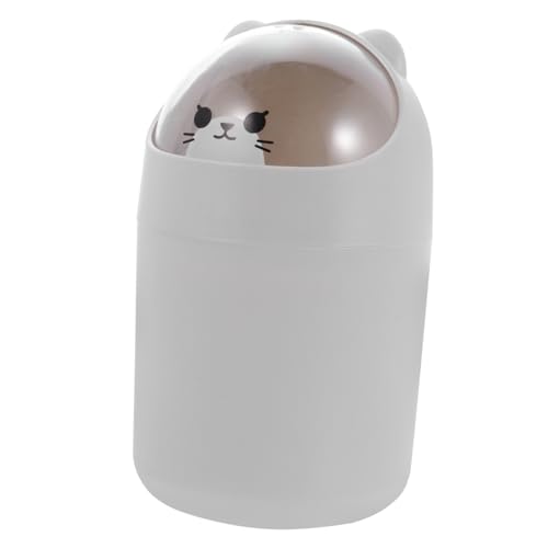 ANDRESLAD Desktop-Mülleimer toilet bin mini trash can Kinder-Abfalleimer Niedlicher Abfalleimer Schreibtisch bin Karikatur Auto klein Mini-Mülleimer mit Deckel schöner Mülleimer Plastik Grey von ANDRESLAD