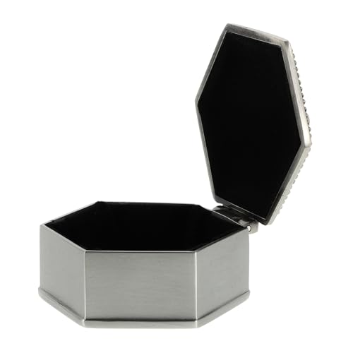 ANDRESLAD Elegante Metall Schmuckschatulle Mit Rosenprägung Sechseckige Box Vintage Box Für Den Schreibtisch Schmuckschatulle Vintage Ringbox von ANDRESLAD