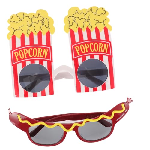 ANDRESLAD Partydekorationen Gläser Wurstbrillen Bankett Popcorn Bilderrahmen Partydekorationen Brillen Maskerade Foto Brille die für Hawaiianische Party Luau Dekorationen Requisiten von ANDRESLAD