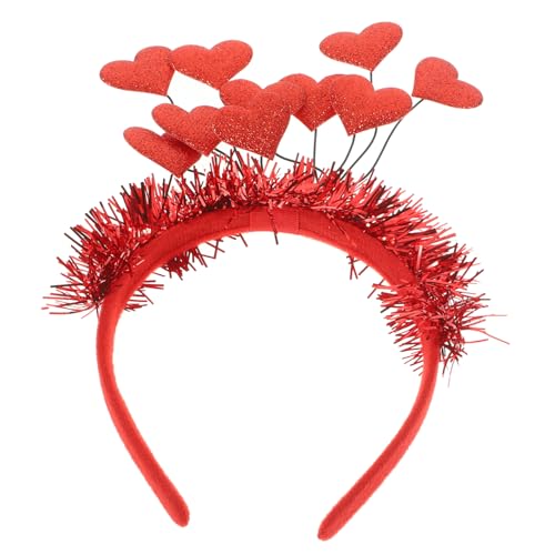 ANDRESLAD Rotes Herz-stirnband Valentinstag Kopfschmuck Valentinstag-thema Amor Kostüm Damen Valentinstag-stirnband Herz Haarbänder Valentinstag Haarschmuck Amor Stirnband Haarband Filzstoff von ANDRESLAD