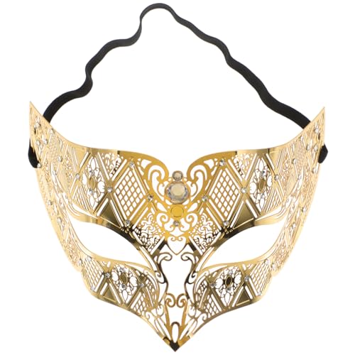 ANDRESLAD Strass Metallmaske Für Maskerade Partys Halbes Gesicht Glamouröses Party Dekor Elegante Strass Applikationen Ideal Für Karneval Halloween Und Besondere Anlässe von ANDRESLAD